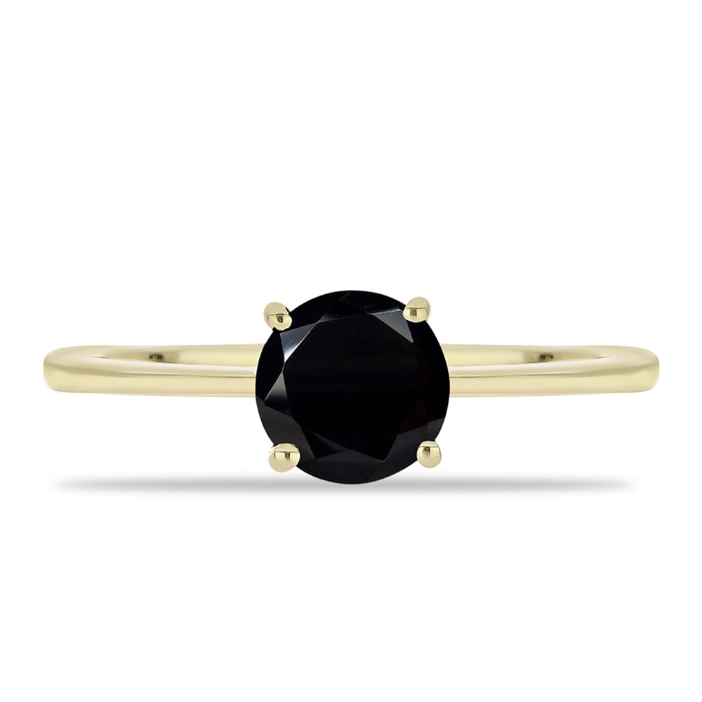 Anillo de Plata Bañada en Oro con Ónix negro de Suwar
