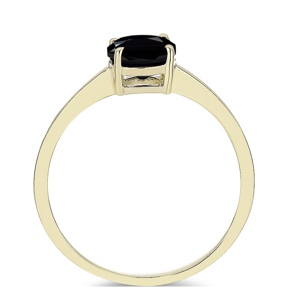 Anillo de Plata Bañada en Oro con Ónix negro de Suwar