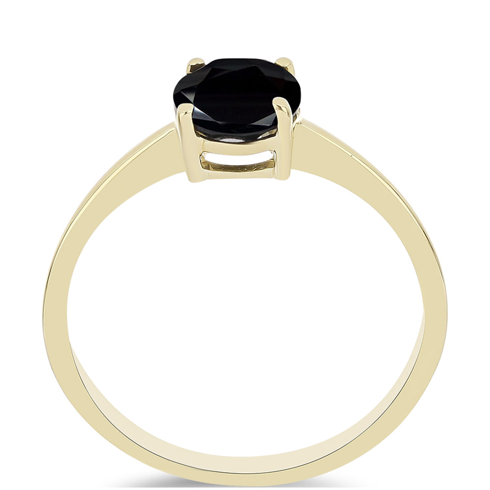 Anillo de Plata Bañada en Oro con Ónix negro de Suwar