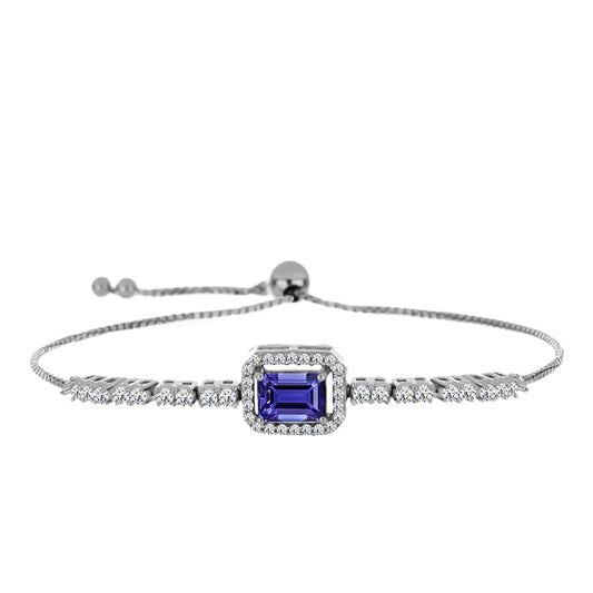 Pulsera de Plata con Lolita y Topacio Blanco