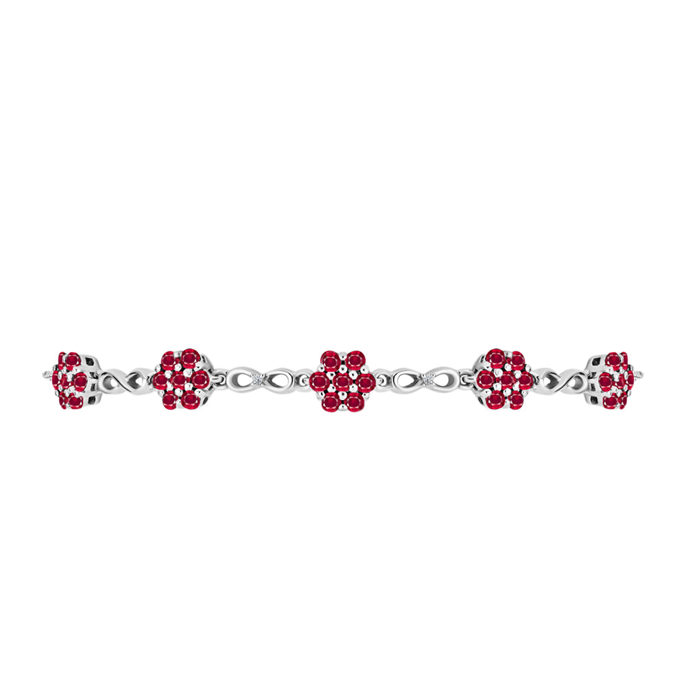 Pulsera de Plata con Rubí de Madagascar y Diamante blanco 2 