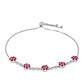 Pulsera de Plata con Rubí de Madagascar y Diamante blanco