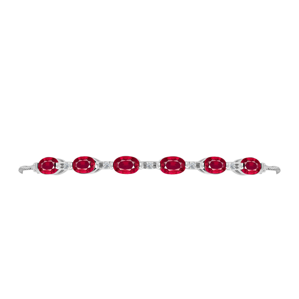 Pulsera de Plata con Rubí de Madagascar y Diamante blanco 2 