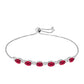 Pulsera de Plata con Rubí de Madagascar y Diamante blanco