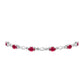 Pulsera de Plata con Rubí de Madagascar y Diamante blanco