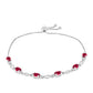 Pulsera de Plata con Rubí de Madagascar y Diamante blanco
