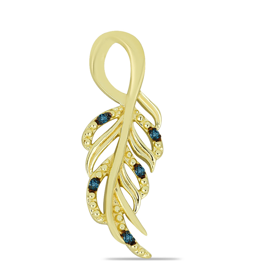 Colgante de Plata Bañada en Oro con Diamante Azul 1 