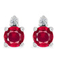 Pendientes de Plata con Rubí de Madagascar y Diamante blanco