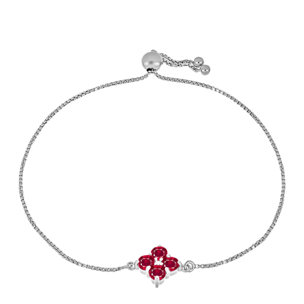 Pulsera de Plata con Rubí de Madagascar y Diamante blanco 1 