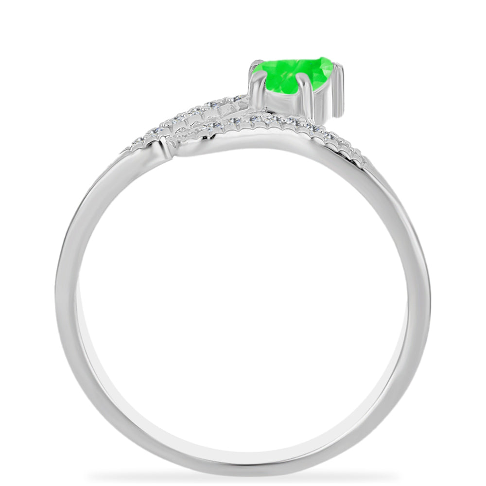Anillo de Plata con Ópalo Hialita y Topacio Blanco 2 