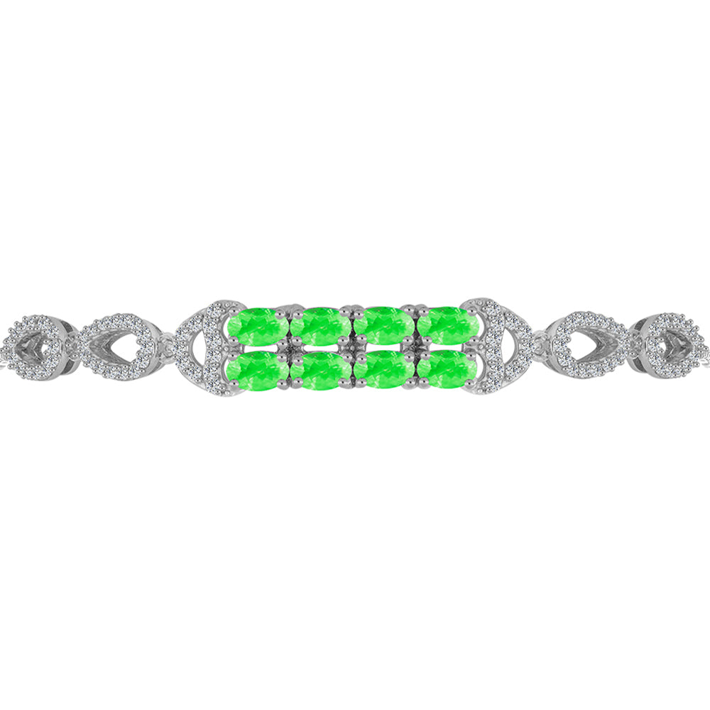 Pulsera de Plata con Ópalo Hialita y Topacio Blanco 2 