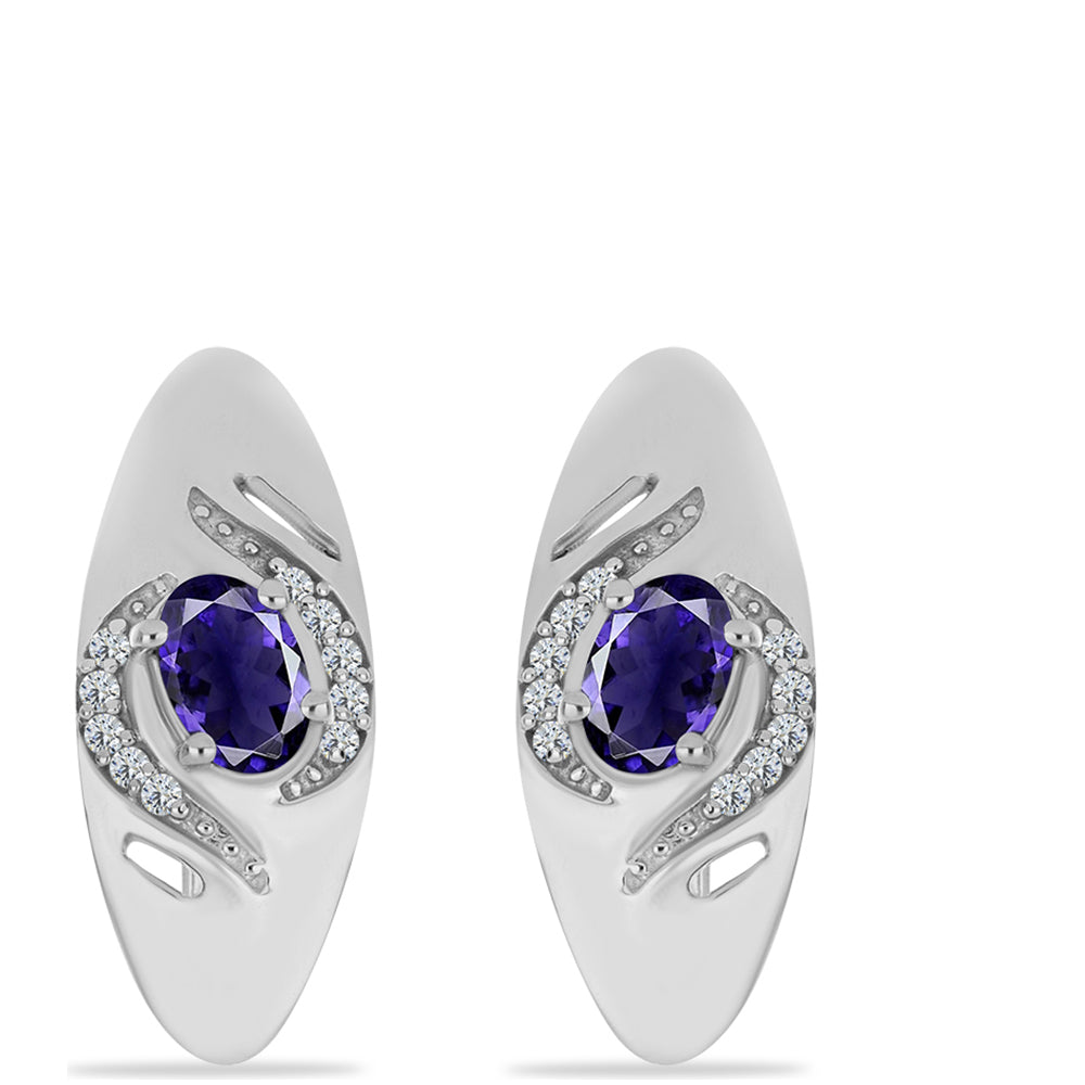 Pendientes de Plata con Lolita y Topacio Blanco