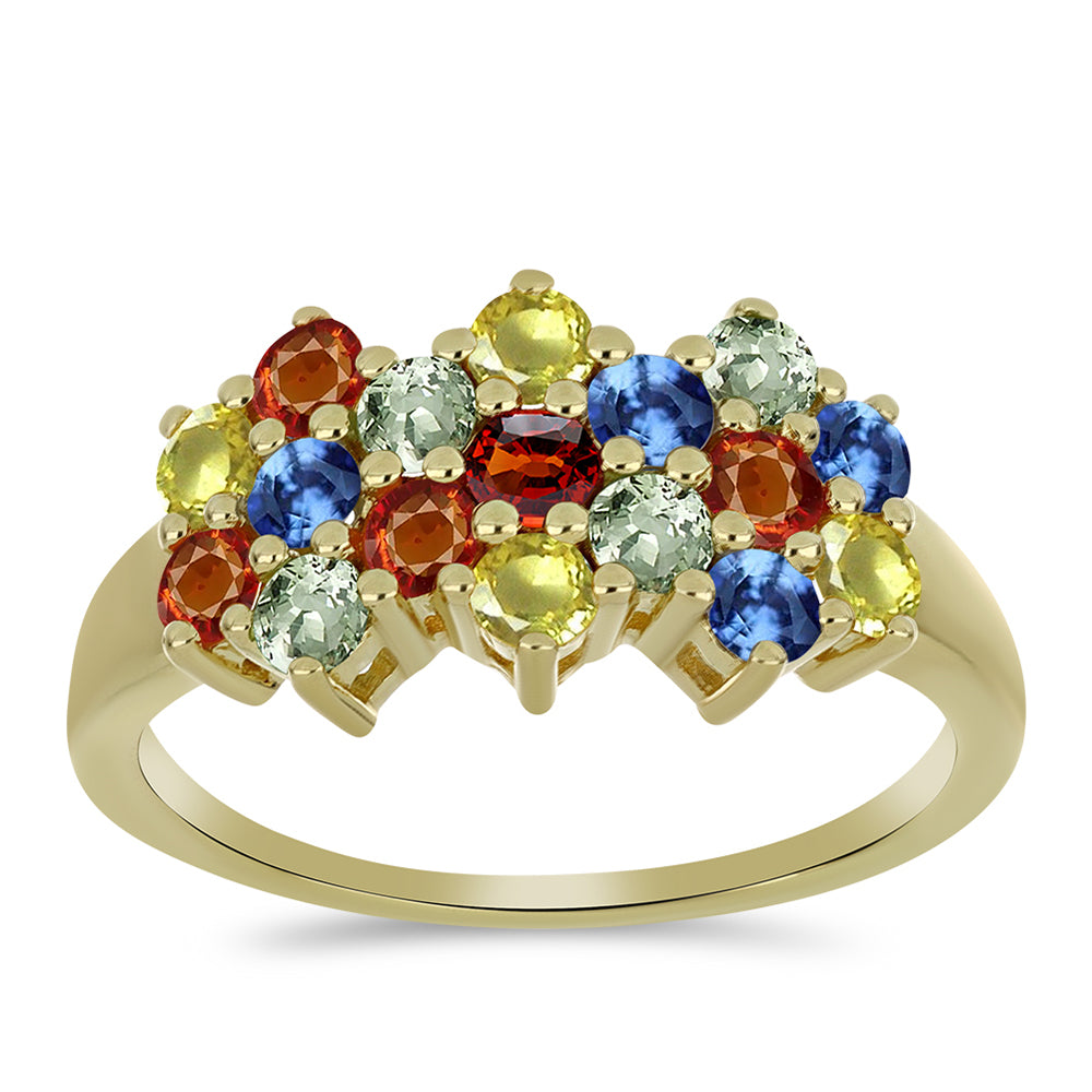 Anillo de Plata Bañada en Oro con Zafiro Arco Iris Rosebery 3 