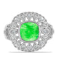 Anillo de Plata con Ópalo Hialita y Topacio Blanco