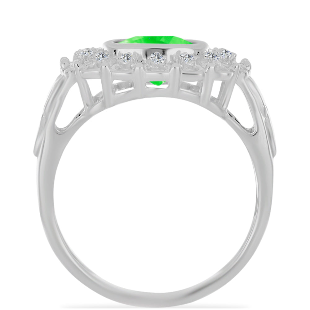 Anillo de Plata con Ópalo Hialita y Topacio Blanco 2 