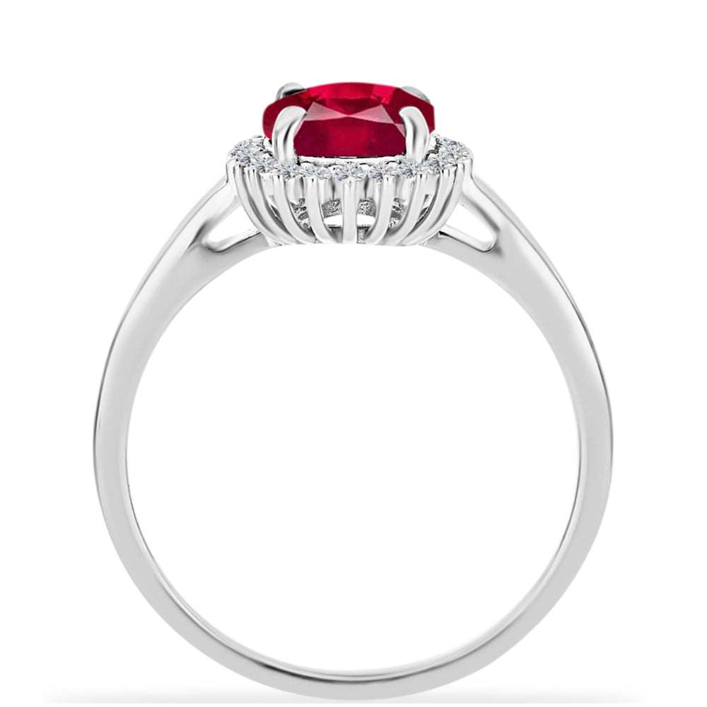 Anillo de Plata con Rubí de Madagascar y Diamante blanco 2 