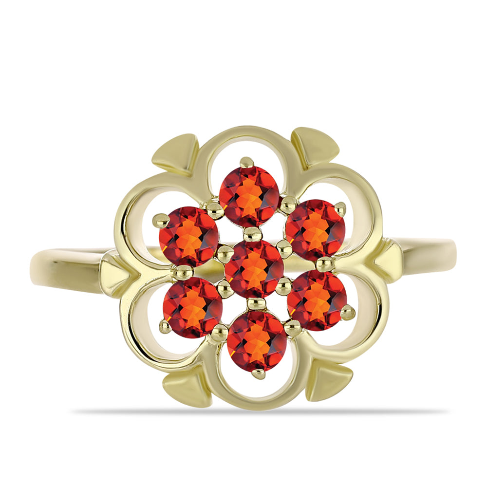 Anillo de Plata Bañada en Oro con Citrino de Madeira 1 