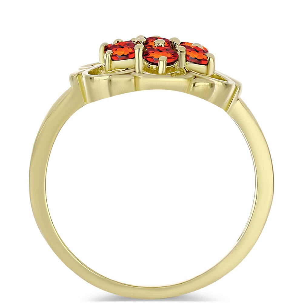 Anillo de Plata Bañada en Oro con Citrino de Madeira 2 