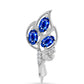 Broche de Plata con Zafiro Azul Australiano y Topacio Blanco