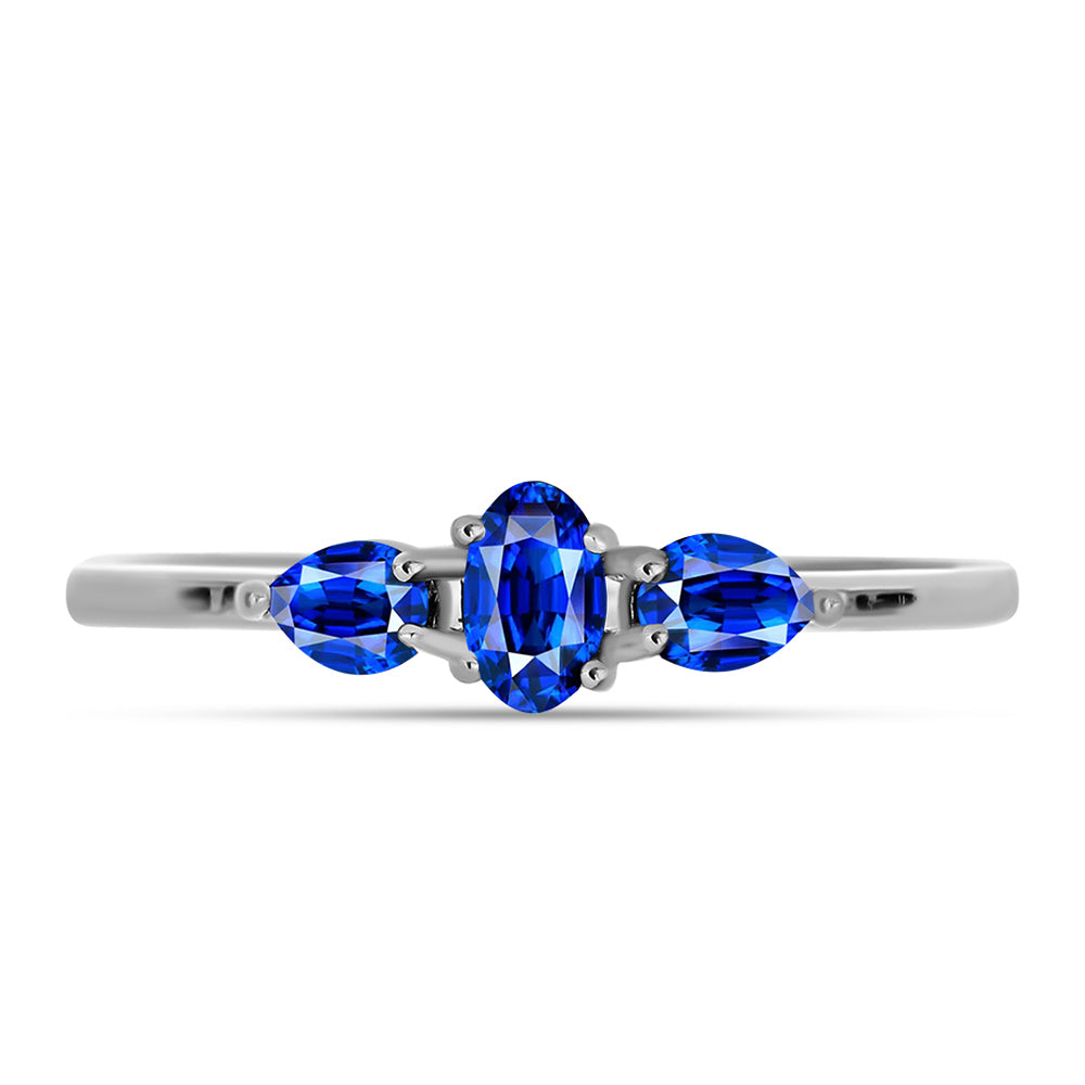 Anillo de Plata con Zafiro Azul Australiano