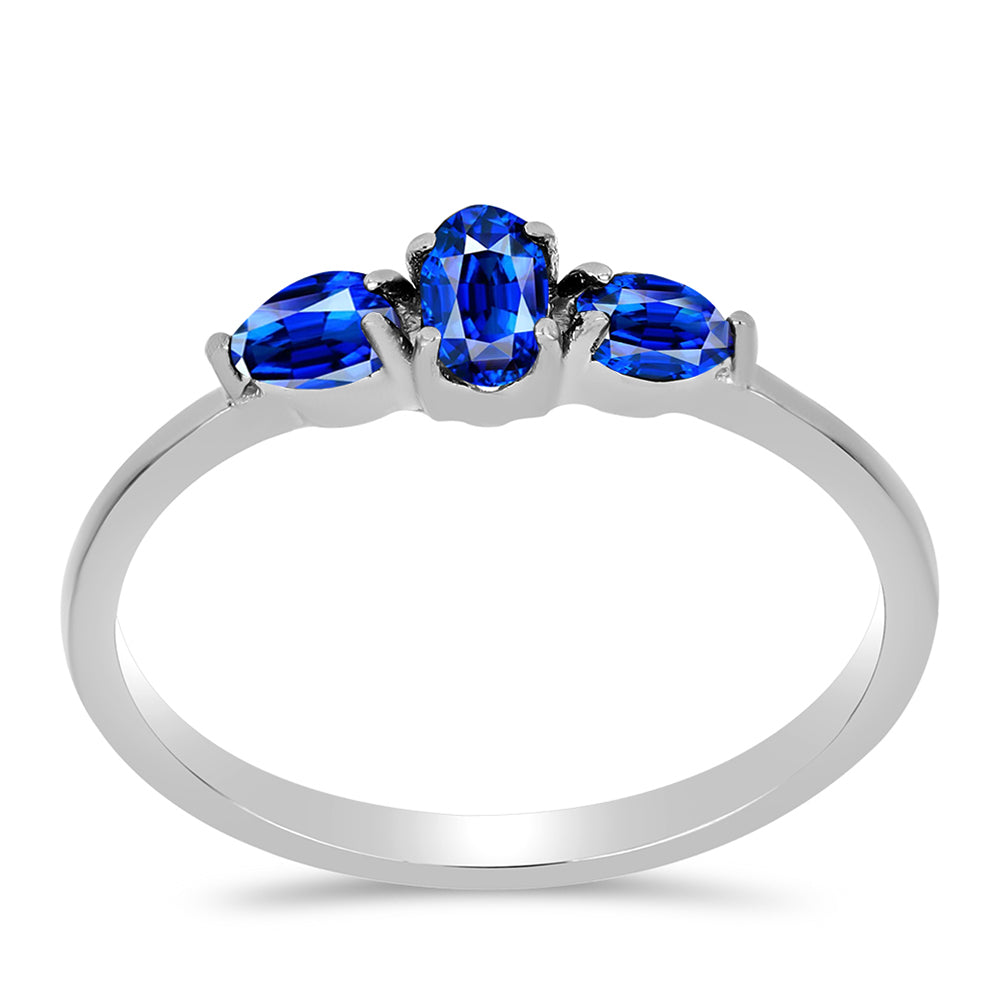 Anillo de Plata con Zafiro Azul Australiano