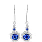 Pendientes de Plata con Zafiro Azul Australiano y Topacio Blanco