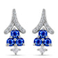 Pendientes de Plata con Zafiro Azul Australiano y Topacio Blanco