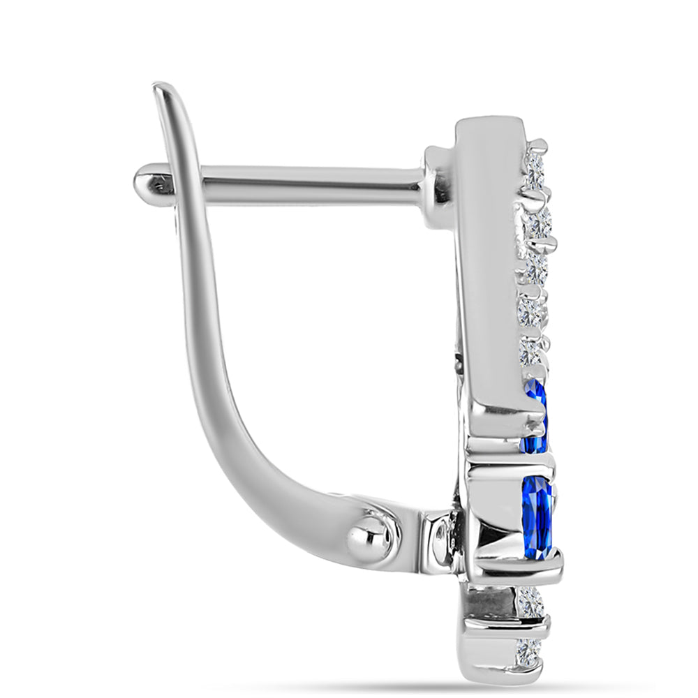Pendientes de Plata con Zafiro Azul Australiano y Topacio Blanco 2 