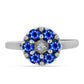 Anillo de Plata con Zafiro Azul Australiano y Topacio Blanco