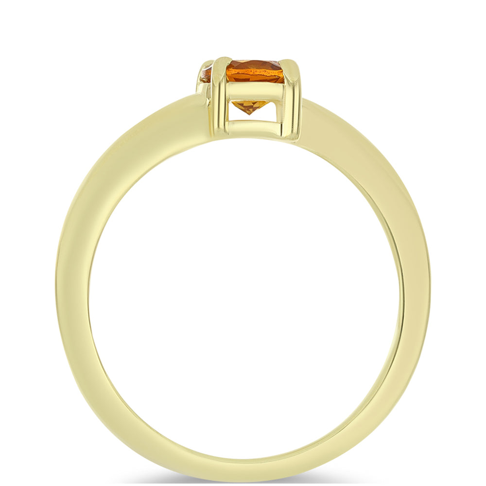 Anillo de Plata Bañada en Oro con Citrino de Madeira 2 
