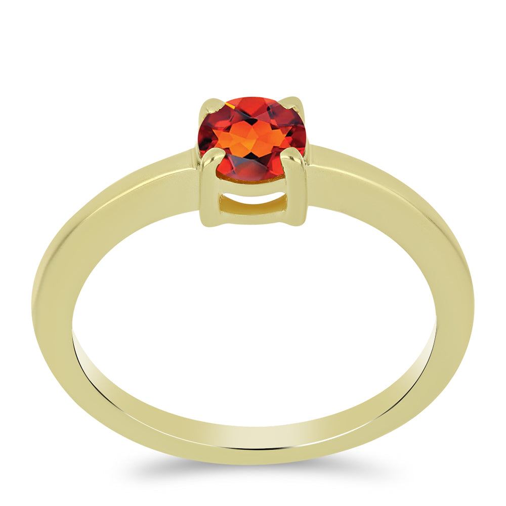 Anillo de Plata Bañada en Oro con Citrino de Madeira