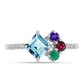 Anillo de Plata con Amatista de Marruecos y Ágata Verde