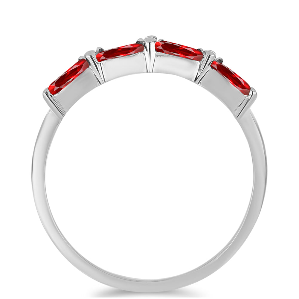 Anillo de Plata con Ágata Roja y Topacio Blanco