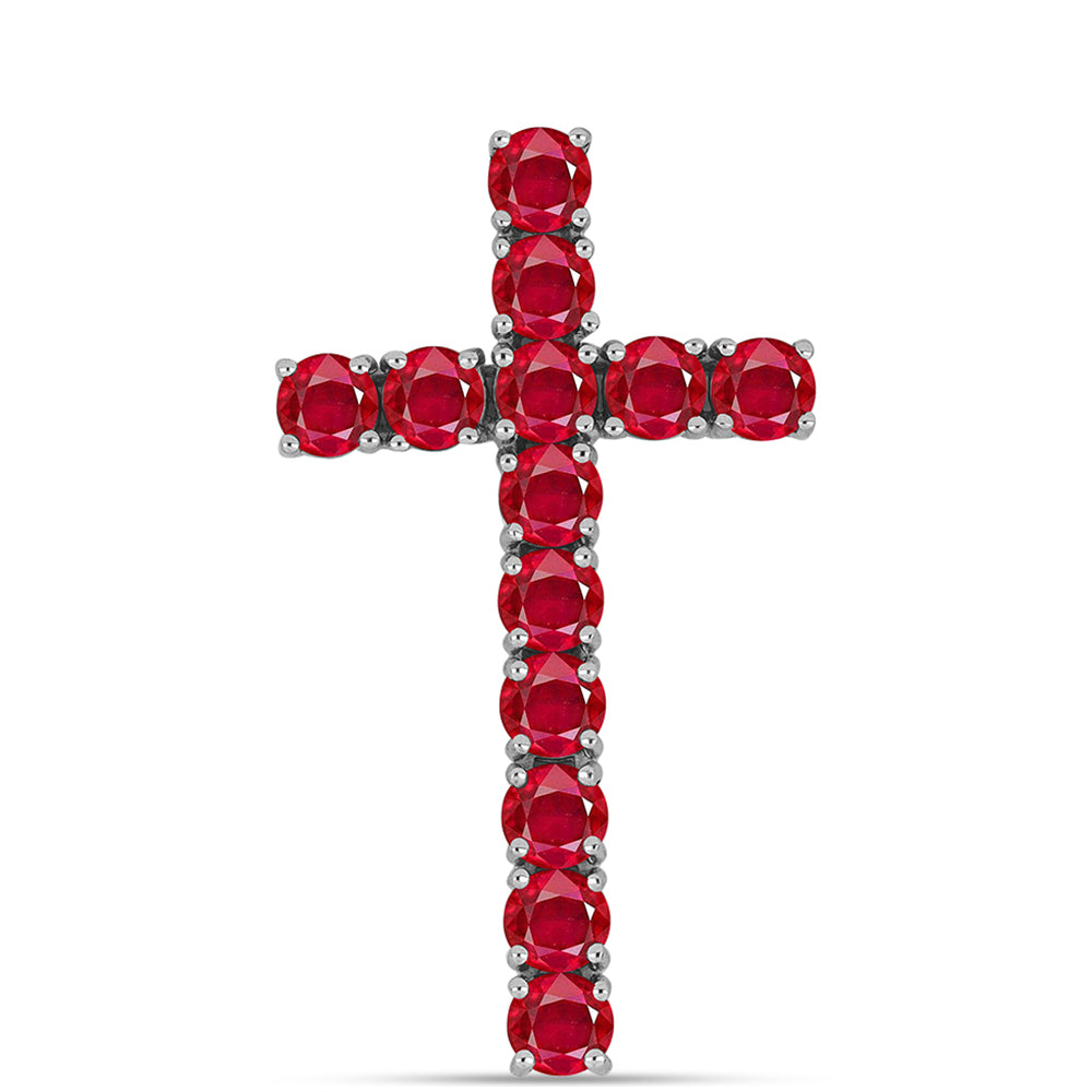 Cruz Colgante de Plata con Ágata Roja 1 