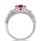 Anillo de Plata con Ágata Roja y Topacio Blanco