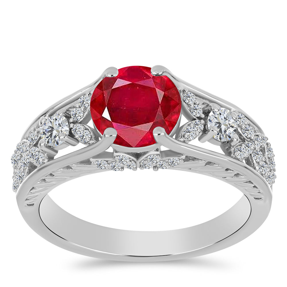 Anillo de Plata con Ágata Roja y Topacio Blanco