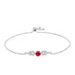 Pulsera de Plata con Ágata Roja y Topacio Blanco