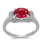 Anillo de Plata con Ágata Roja y Topacio Blanco