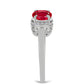 Anillo de Plata con Ágata Roja y Topacio Blanco