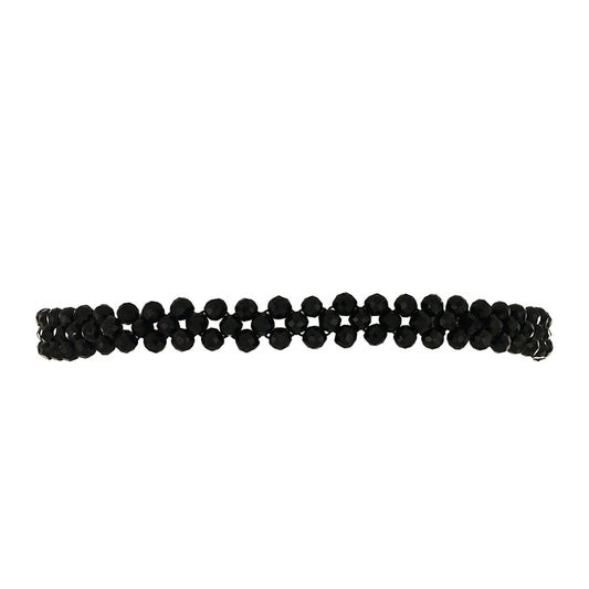 Pulsera de Plata Bañada en Oro con Espinela Negra