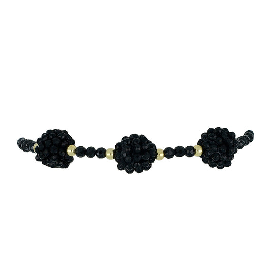 Pulsera de Plata Bañada en Oro con Espinela Negra