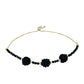 Pulsera de Plata Bañada en Oro con Espinela Negra