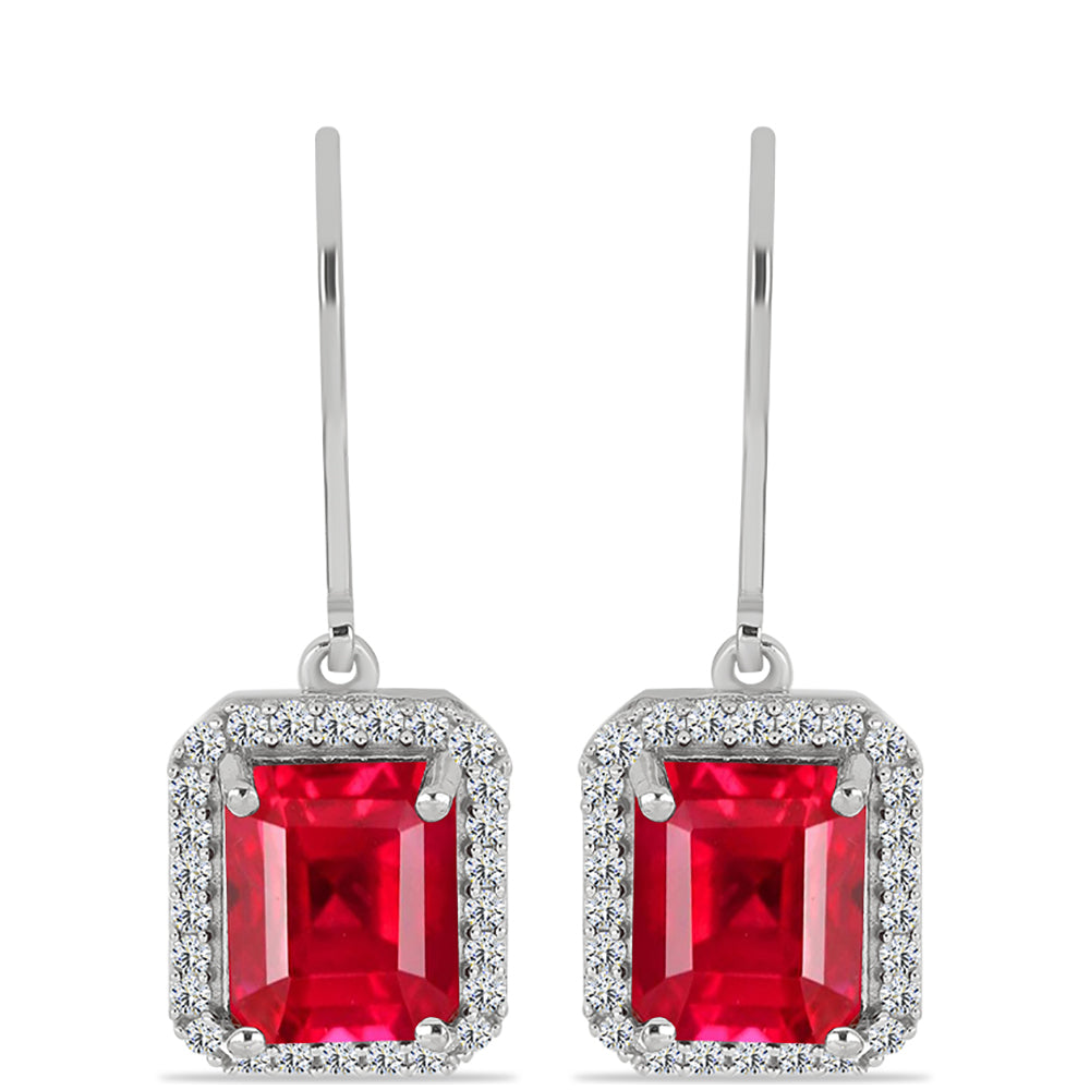 Pendientes de Plata con Ágata Roja y Topacio Blanco 1 