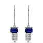 Pendientes de Plata con Zafiro Azul Australiano y Topacio Blanco