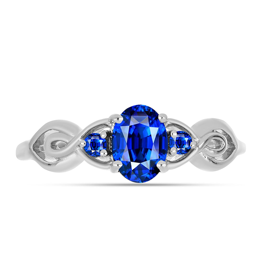 Anillo de Plata con Zafiro Azul Australiano