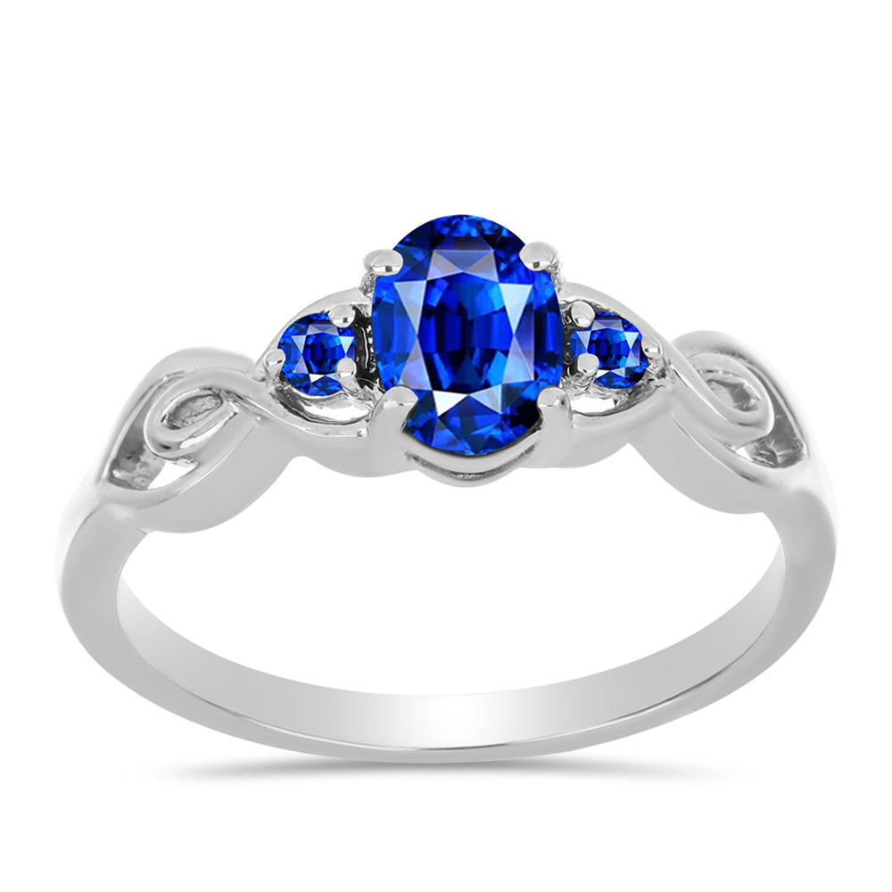 Anillo de Plata con Zafiro Azul Australiano