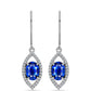 Pendientes de Plata con Zafiro Azul Australiano y Topacio Blanco