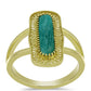 Anillo de Plata Bañada en Oro con Amazonita