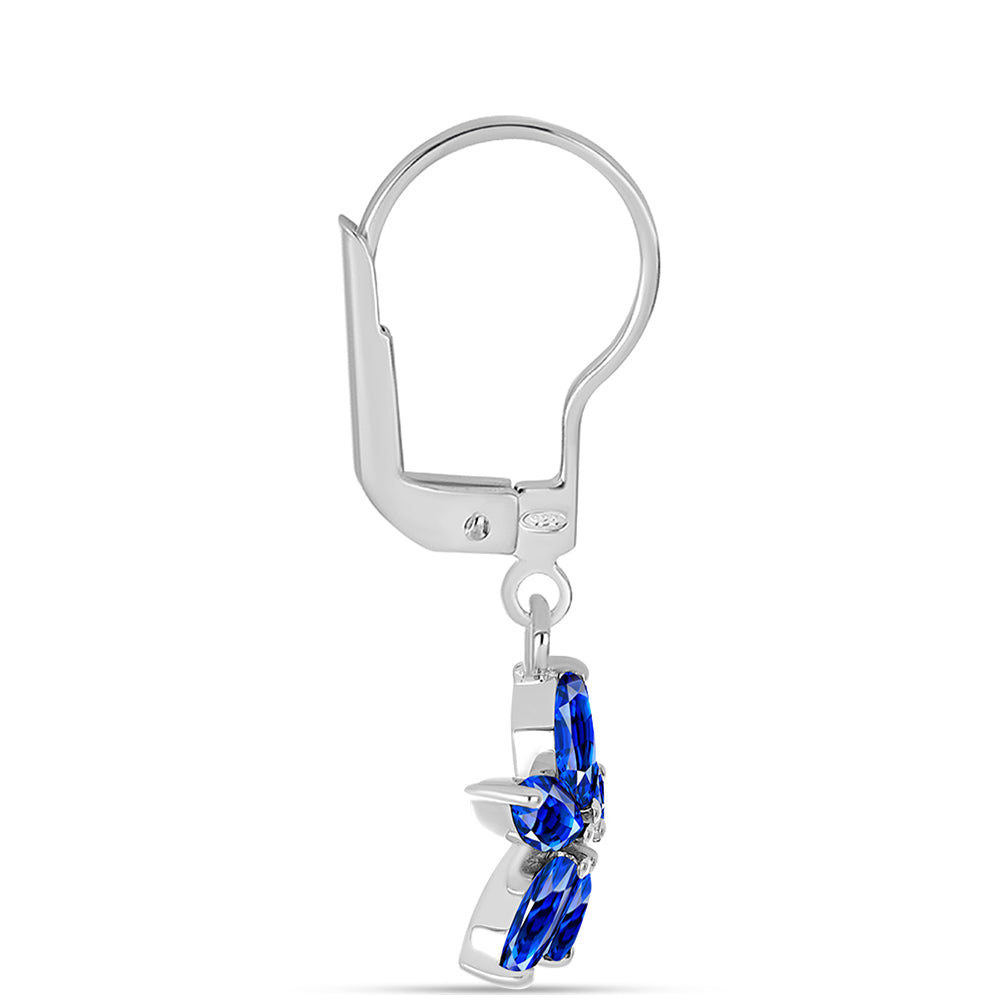 Pendientes de Plata con Zafiro Azul Australiano 2 