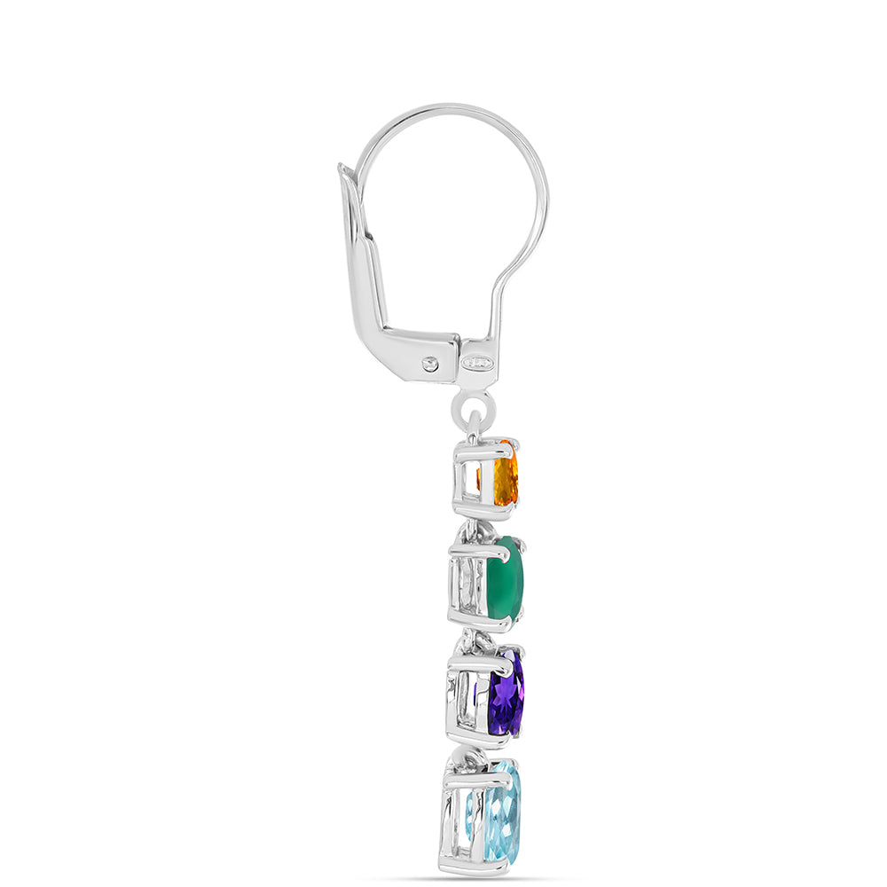 Pendientes de Plata con Amatista de Marruecos y Ágata Verde 2 